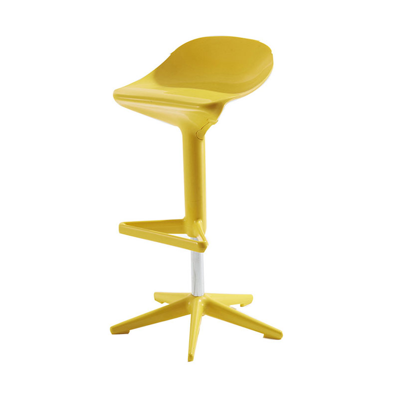 Moderner Barhocker aus Kunststoff für das Wohnzimmer, drehbarer, anhebbarer Macron-Barhocker mit Rückenlehnen