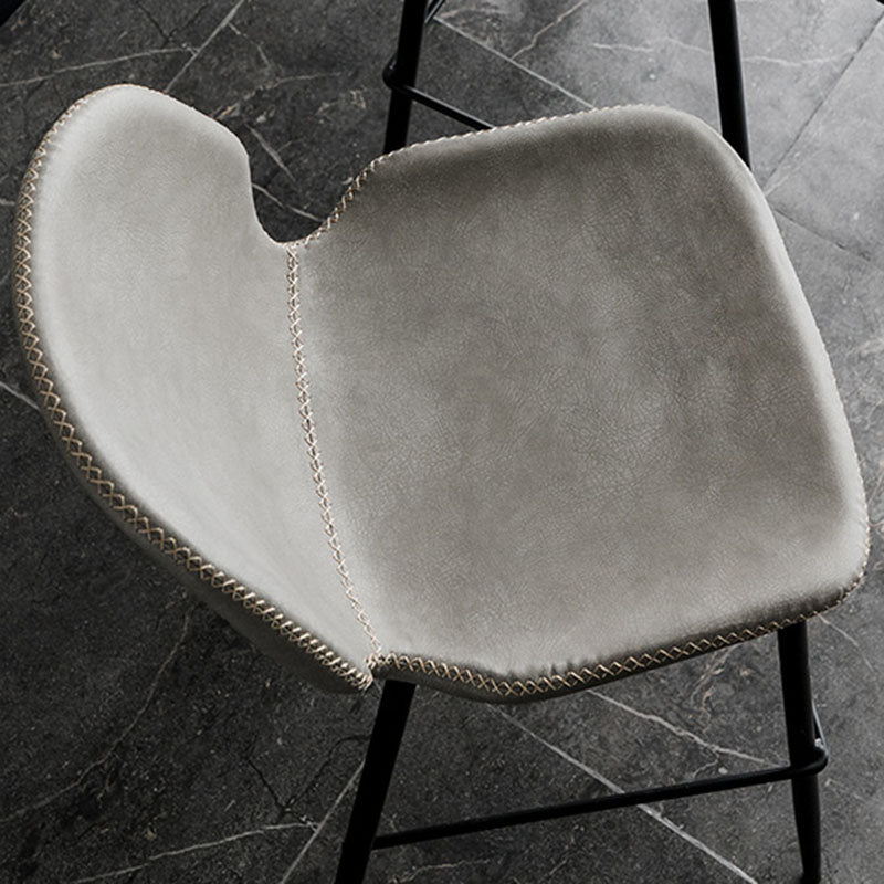 Nordic Iron Simple Barstool Indoor Tall Stool with Leather Seat