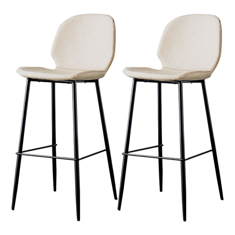 Nordic Iron Simple Barstool Indoor Tall Stool with Leather Seat