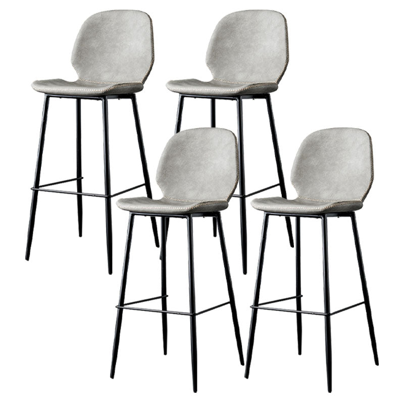 Nordic Iron Simple Barstool Indoor Tall Stool with Leather Seat