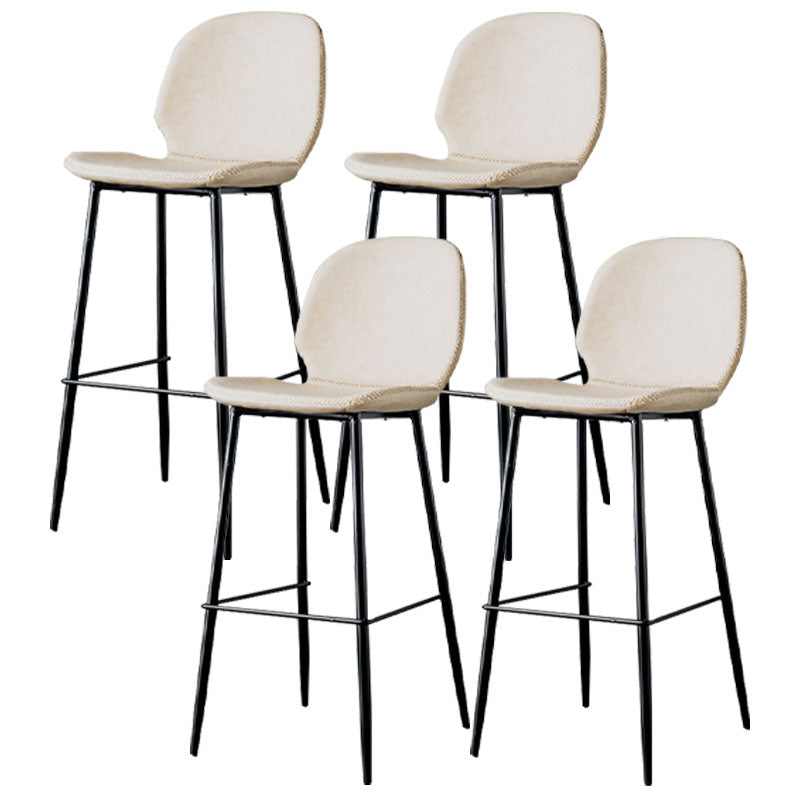 Nordic Iron Simple Barstool Indoor Tall Stool with Leather Seat