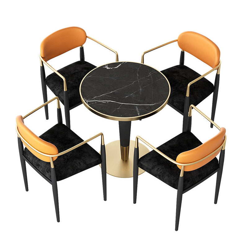 Stile glam 1/2/3/4/5 pezzi set da pranzo set da pranzo per soggiorno nero per soggiorno