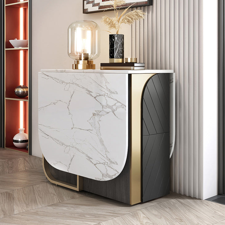 Modern 1/2/3/4/5 Pieces Rectangle Dining Table Set with Stone Top Foldable Dinette Set