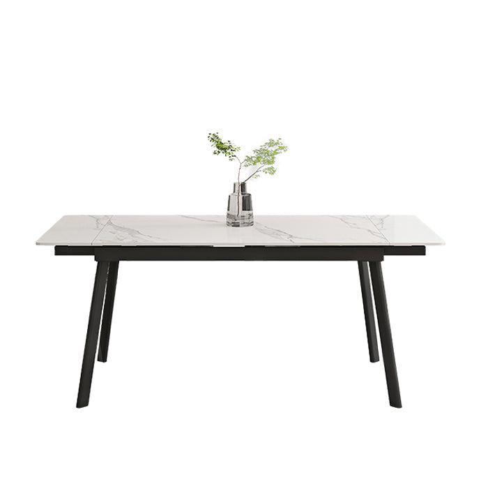 Modern 1/4/5/7 Pieces Rectangle Dining Table Set with Stone Top White Scalable Dinette Set