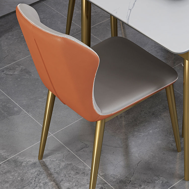 1/4/7 Pieces Stainless Steel Dining Table Set with Stone Top Glam Scalable Dinette Set