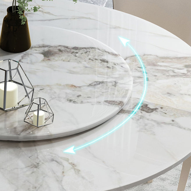 1/4/5/7 Pieces Stainless Steel Dining Table Set with Sintered Stone Top Modern Dinette Set