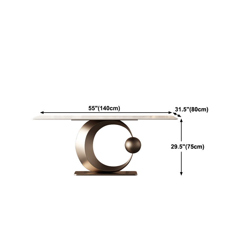 Luxury 1/4/5/7 Pieces Rectangle Dining Set Sintered Stone Dining Table with Leather Chairs