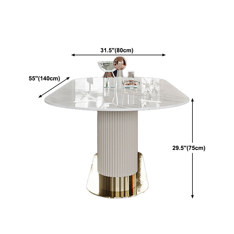 1/4/5/7 Pieces Luxury Dining Set Sintered Stone Top Dining Table with Leather Chairs