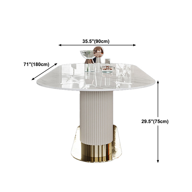 1/4/5/7 Pieces Luxury Dining Set Sintered Stone Top Dining Table with Leather Chairs