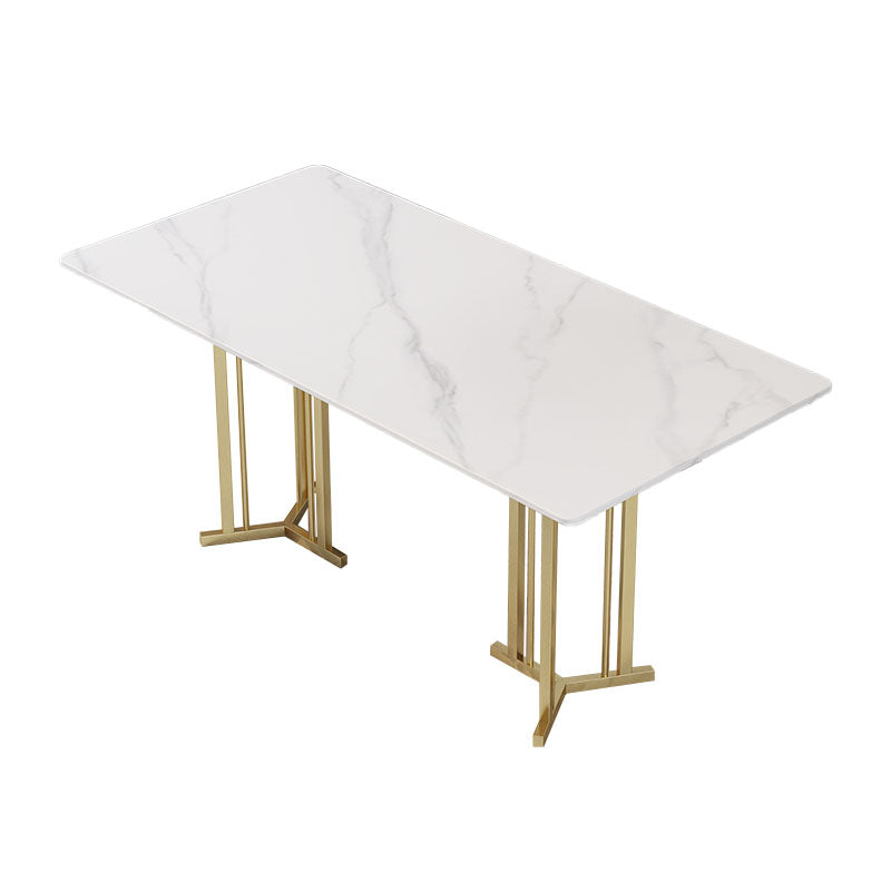 Luxury 1/2/5 Pieces Dining Set Sintered Stone Top Dining Table with Leather Chairs