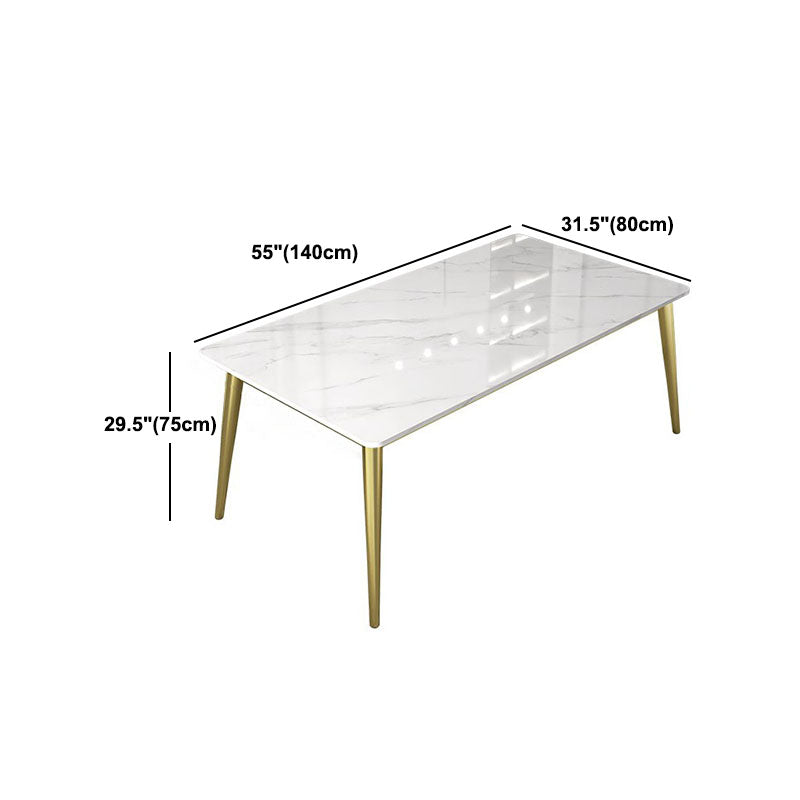 Nordic 1/5/6/7 Pieces Dining Set Sintered Stone Dining Table with Leather Chairs