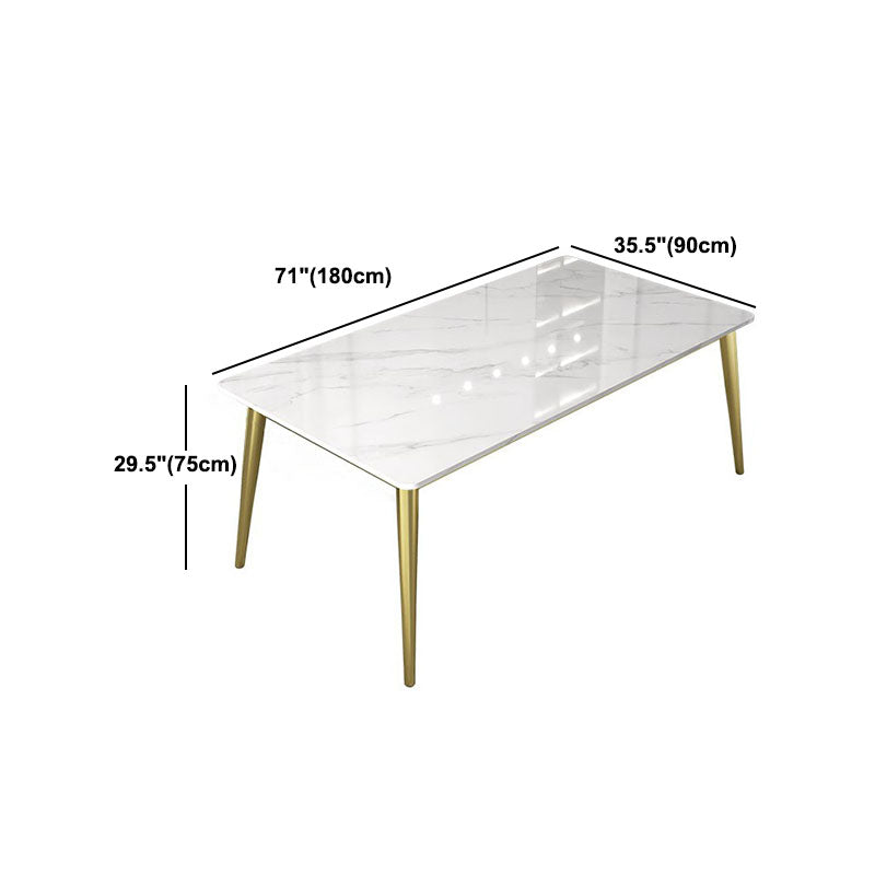 Nordic 1/5/6/7 Pieces Dining Set Sintered Stone Dining Table with Leather Chairs