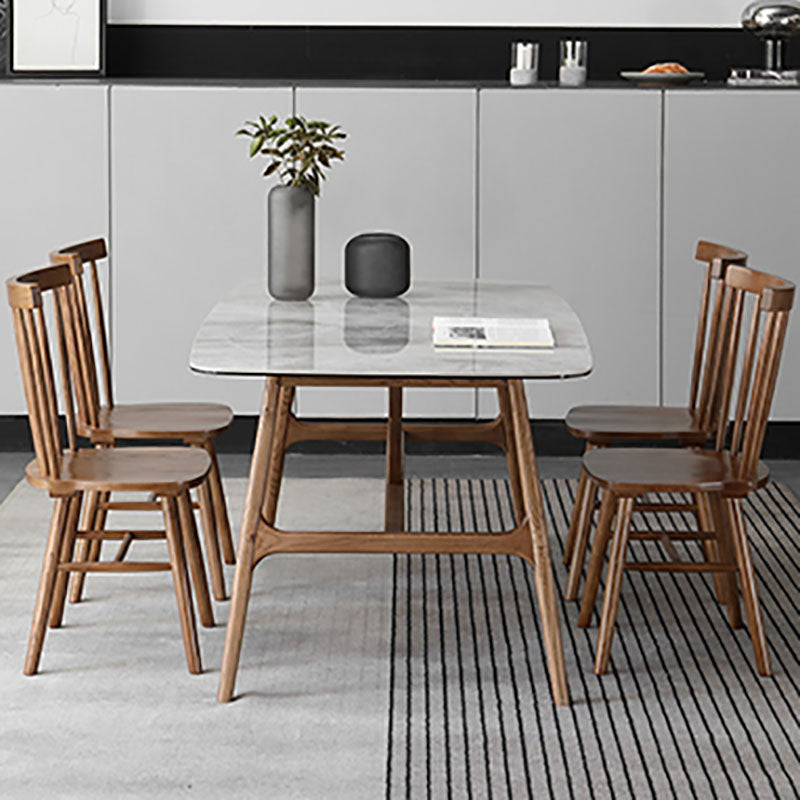 1/4/5 Pieces Solid Wood Table Set Rectangular Dining Chairs Set for Home