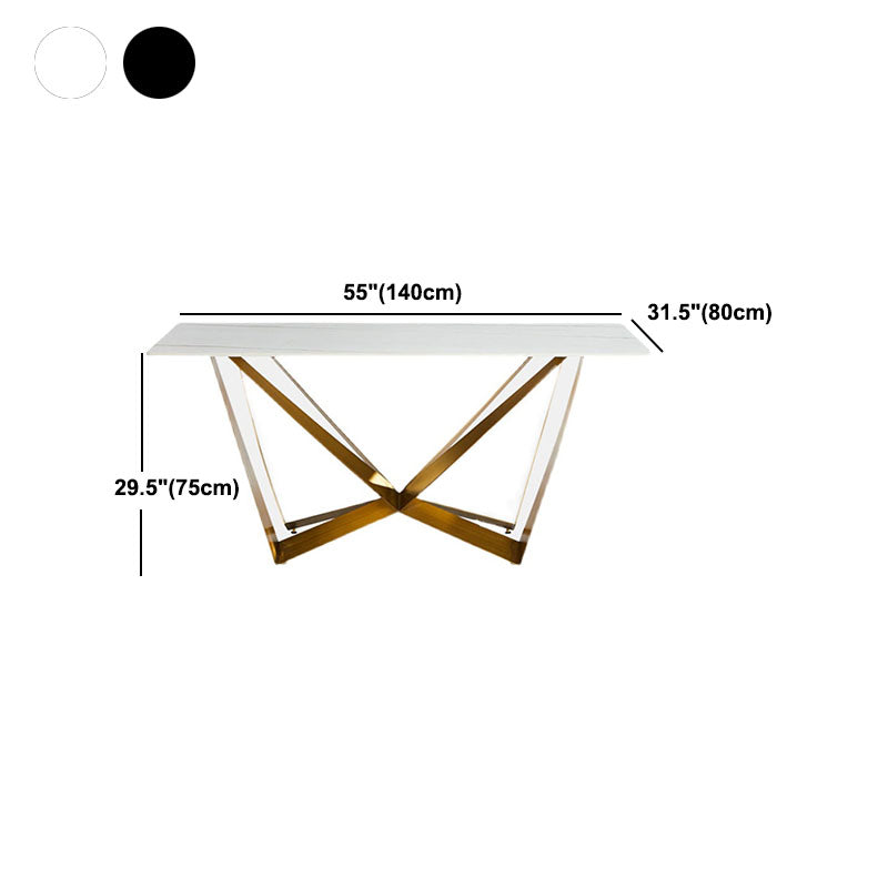 1/4/5 Pieces Sintered Stone Dining Chairs Set Rectangle Table Set for Home