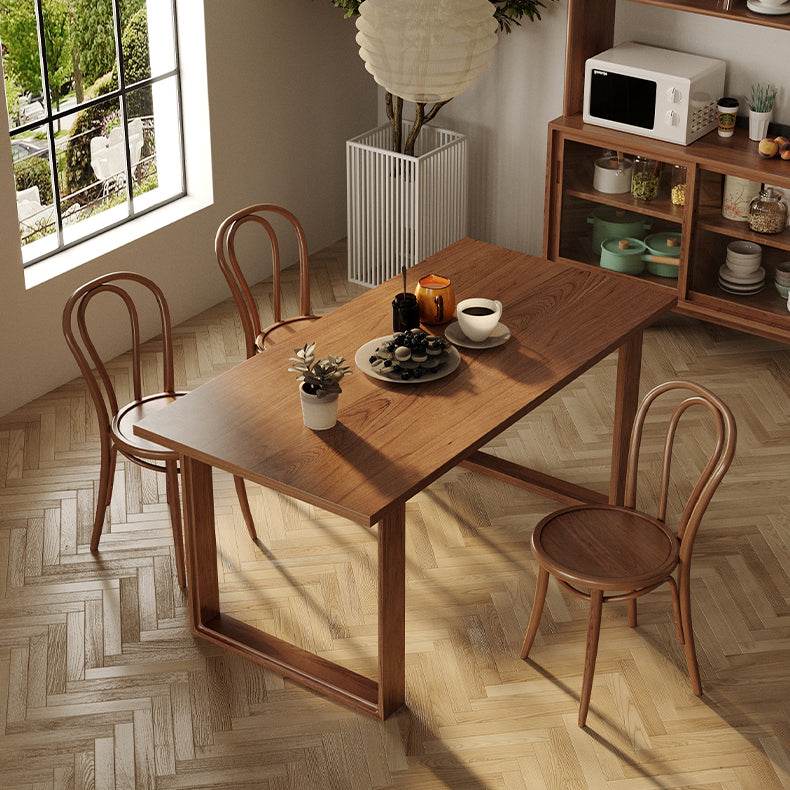 Modern 1/4/5 Pieces Rectangle Dining Set Solid Wood Dining Table with Chairs