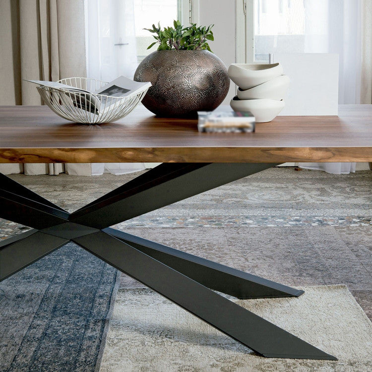Mesa de comedor industrial rectangular Mesa fija de madera maciza para restaurante