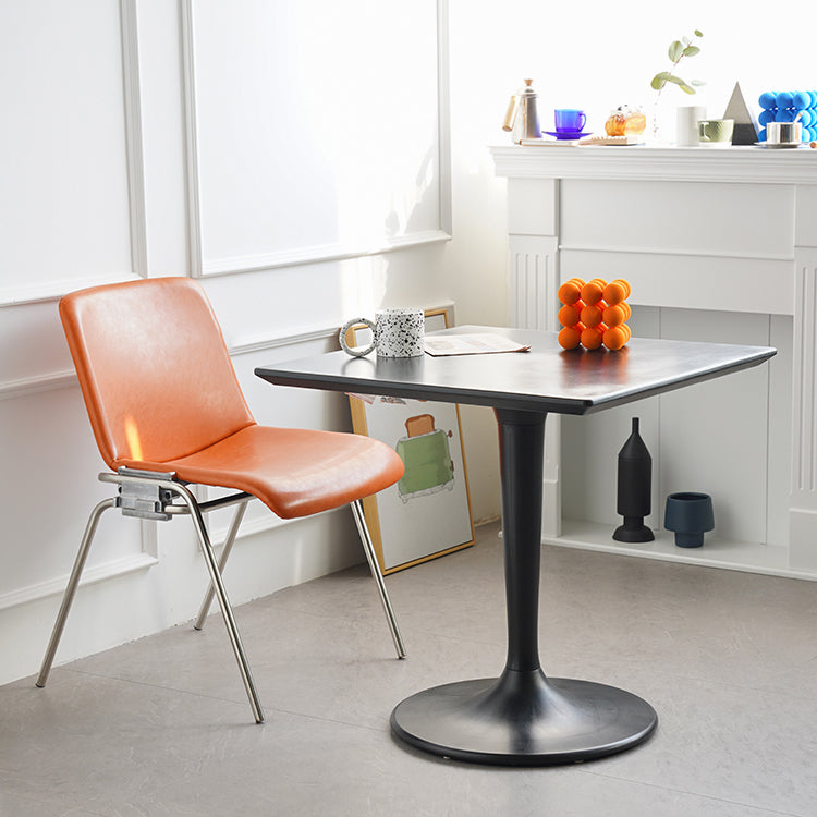 Mesa de comedor de estilo industrial, colección de comedor de plástico con base de tulipán