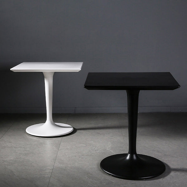 Mesa de comedor de estilo industrial, colección de comedor de plástico con base de tulipán