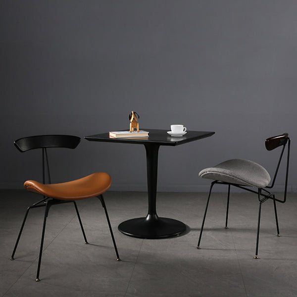 Mesa de comedor de estilo industrial, colección de comedor de plástico con base de tulipán