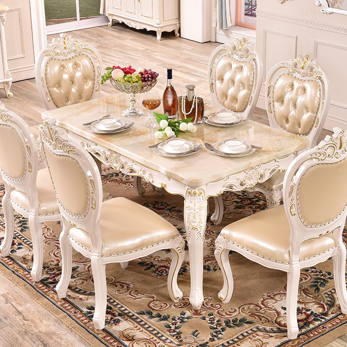 Solid Wood Base Dining Collection Rectangle Dining Table for Home