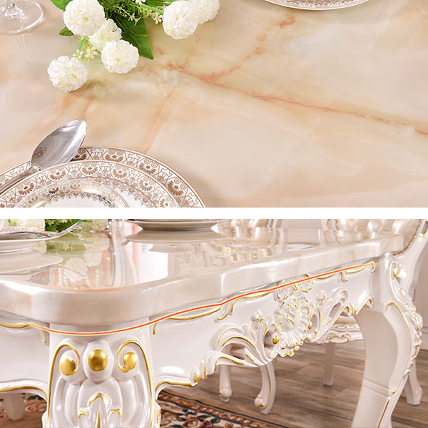 Solid Wood Base Dining Collection Rectangle Dining Table for Home