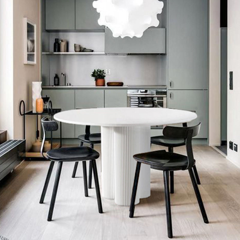 Modern Pine Wood Table for Restaurant Round Table with Pedestal Base