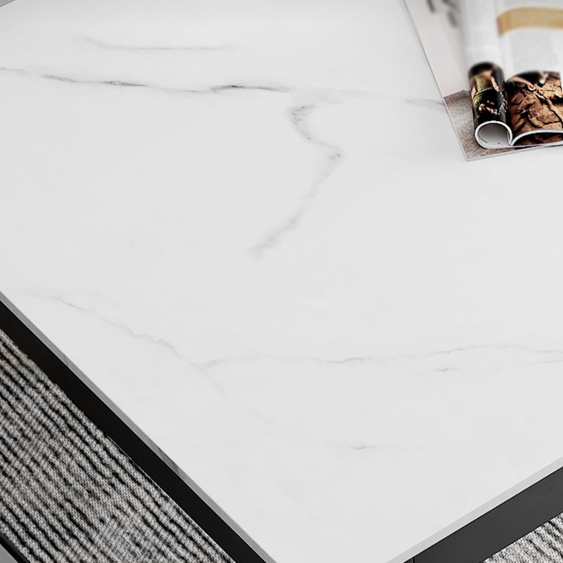 Mesa de comedor rectangular con superficie de piedra, mesa de comedor contemporánea con 4 patas de madera