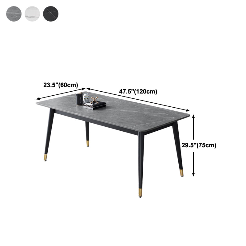 Mesa de comedor de piedra rectangular glamorosa mesa de acabado mate con 4 patas