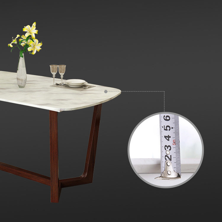 Eigentijdse stenen rechthoekige eettafel met matte afwerking en sledebasistafel