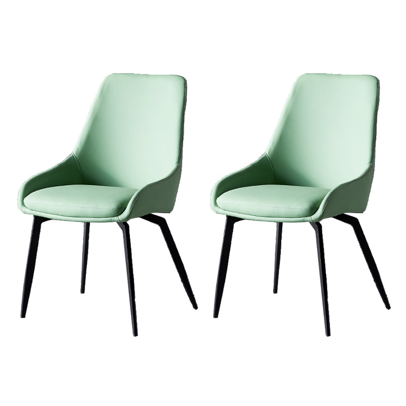 Silla lateral de comedor con respaldo sólido y brazo industrial, silla lateral de comedor de cuero