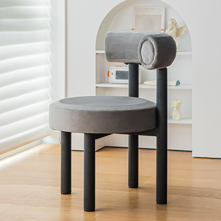 Silla de comedor de terciopelo contemporáneo, silla sin brazos de comedor de metal para uso en restaurantes