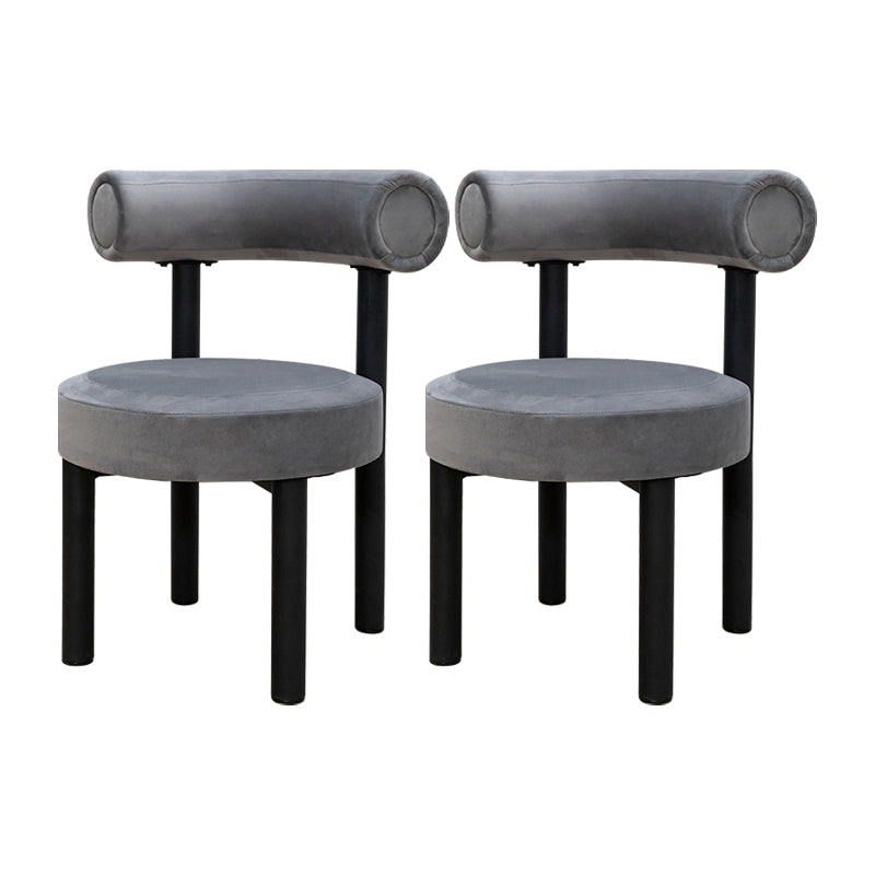 Silla de comedor de terciopelo contemporáneo, silla sin brazos de comedor de metal para uso en restaurantes