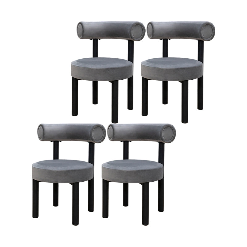 Silla de comedor de terciopelo contemporáneo, silla sin brazos de comedor de metal para uso en restaurantes