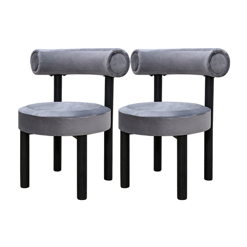 Silla de comedor de terciopelo contemporáneo, silla sin brazos de comedor de metal para uso en restaurantes