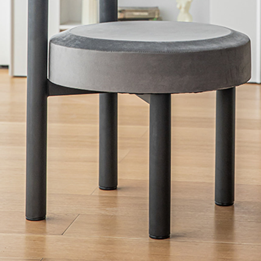 Silla de comedor de terciopelo contemporáneo, silla sin brazos de comedor de metal para uso en restaurantes