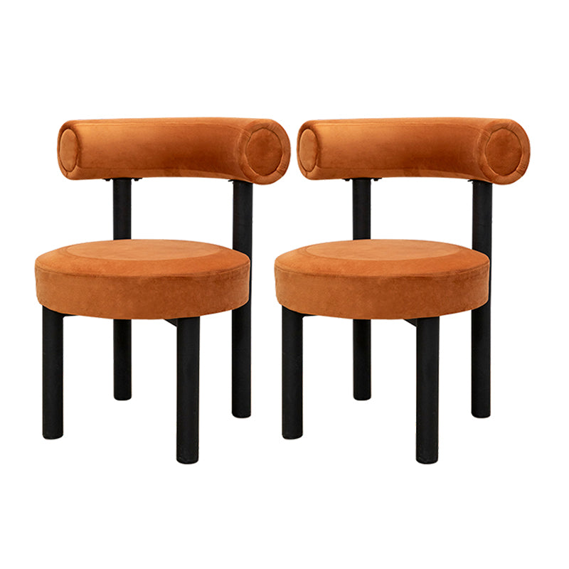 Silla de comedor de terciopelo contemporáneo, silla sin brazos de comedor de metal para uso en restaurantes
