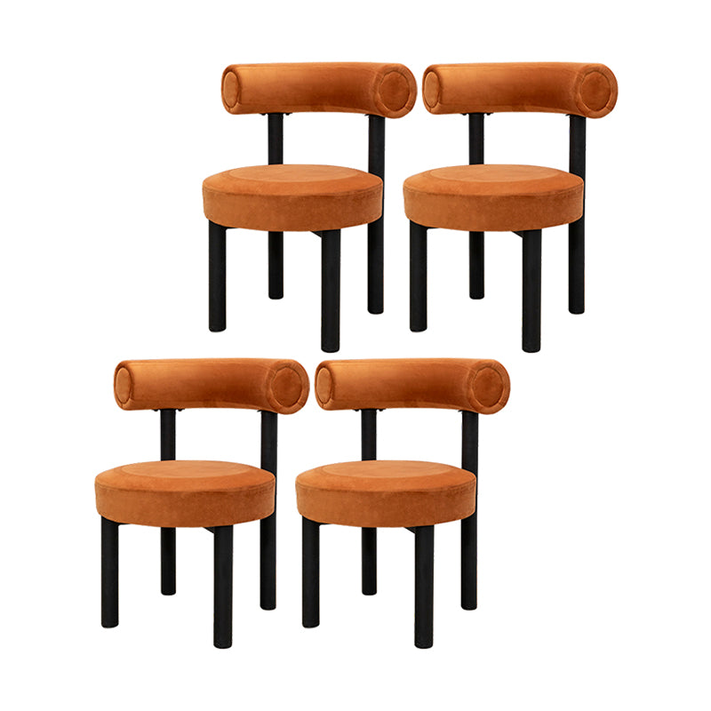 Silla de comedor de terciopelo contemporáneo, silla sin brazos de comedor de metal para uso en restaurantes