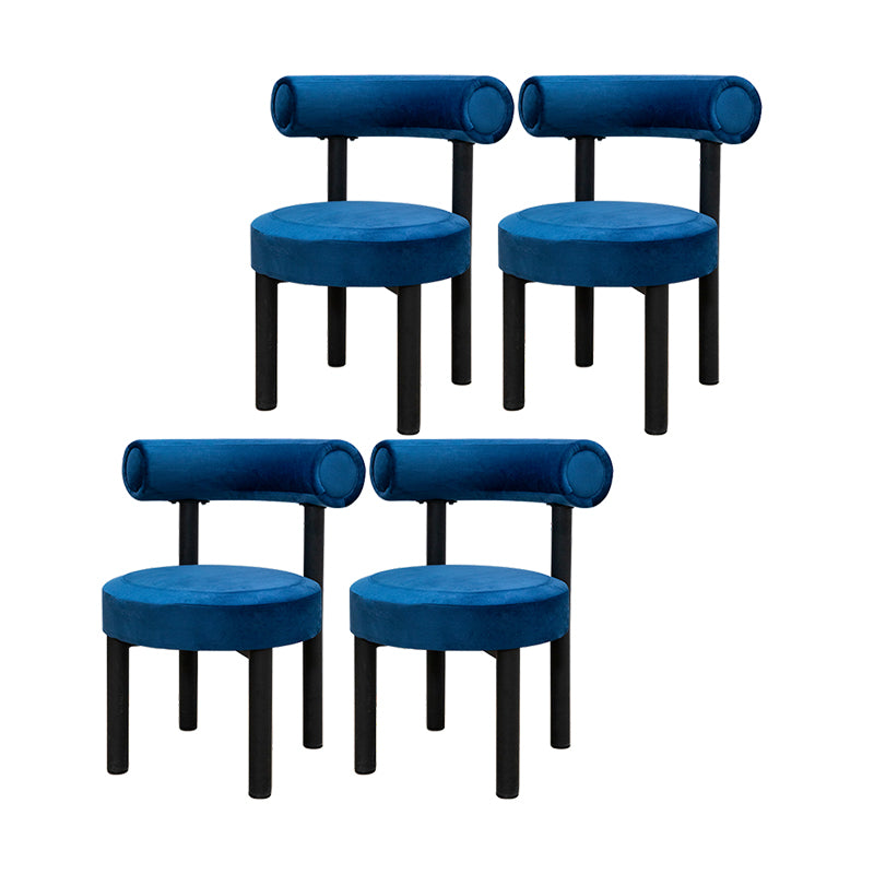 Silla de comedor de terciopelo contemporáneo, silla sin brazos de comedor de metal para uso en restaurantes