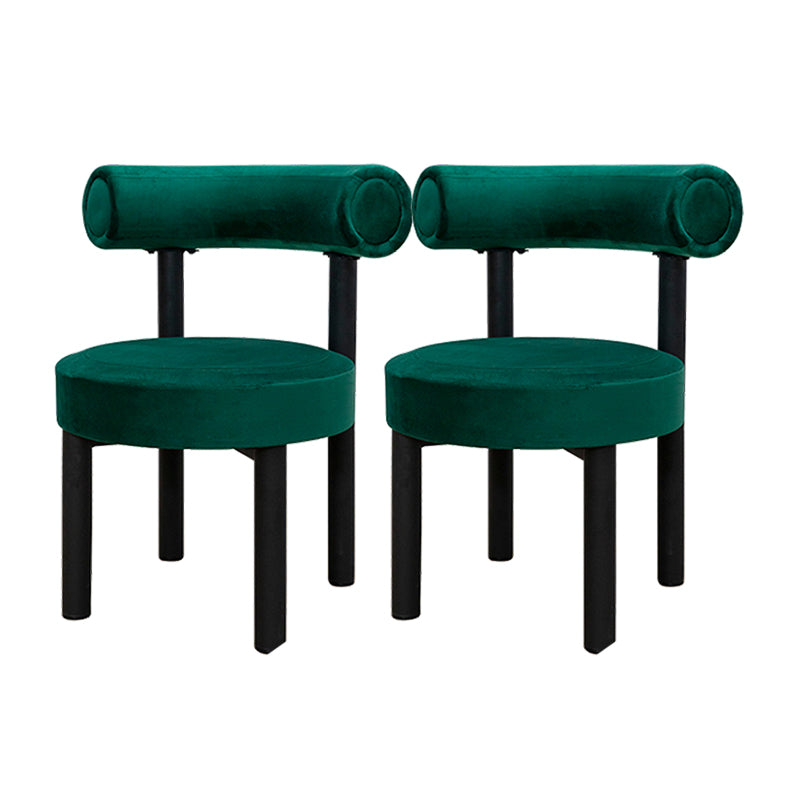 Silla de comedor de terciopelo contemporáneo, silla sin brazos de comedor de metal para uso en restaurantes