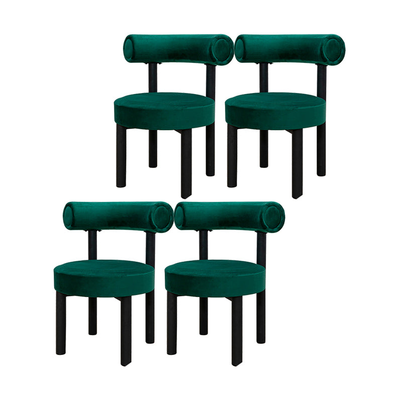 Silla de comedor de terciopelo contemporáneo, silla sin brazos de comedor de metal para uso en restaurantes
