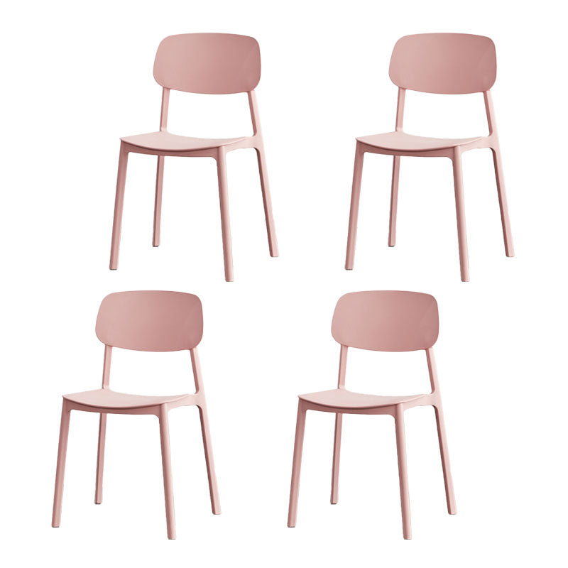 Modern Plastic Home Side Chair Open Back Matte Finish Dining Chair