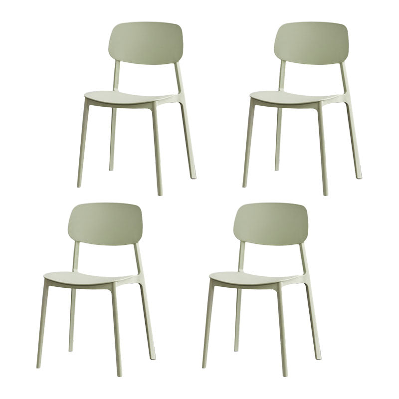 Modern Plastic Home Side Chair Open Back Matte Finish Dining Chair