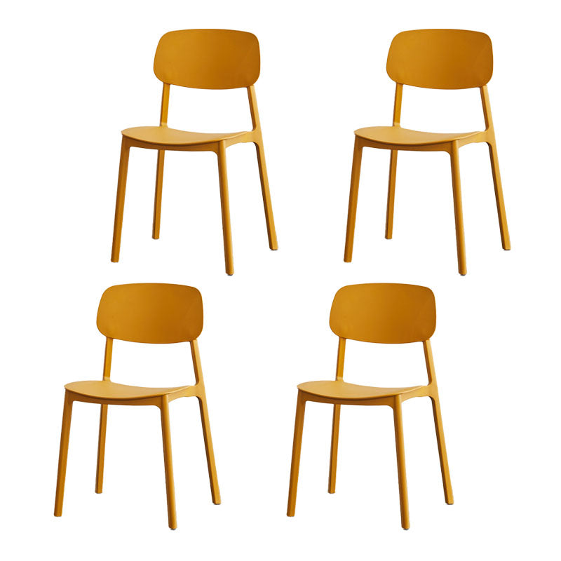 Modern Plastic Home Side Chair Open Back Matte Finish Dining Chair