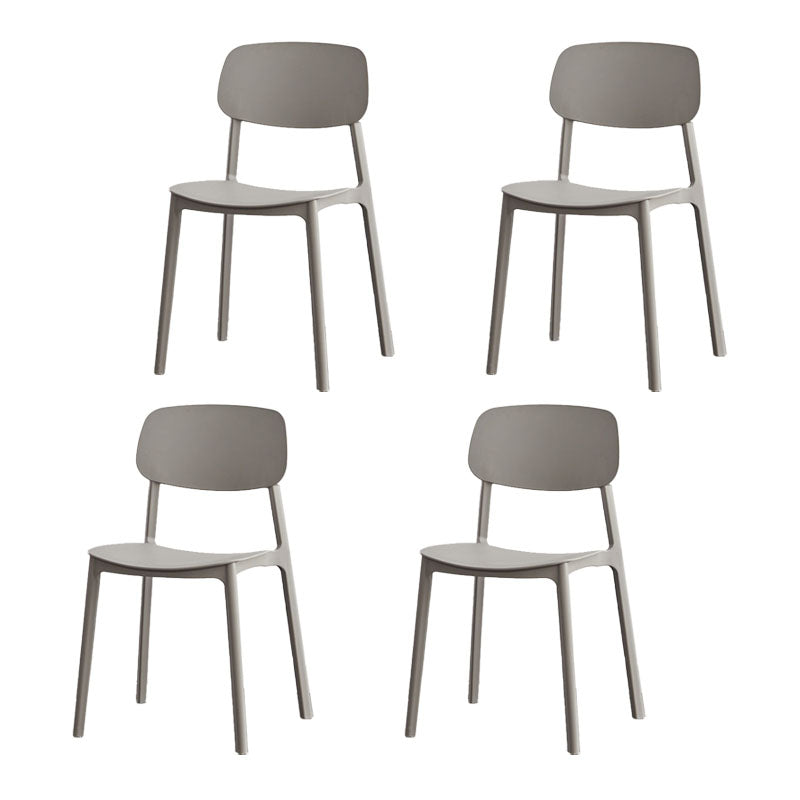 Modern Plastic Home Side Chair Open Back Matte Finish Dining Chair