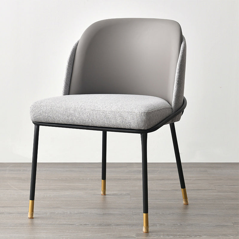 Glam Fabric Armless Dining Chairs Metal Dining Chair for Home Use