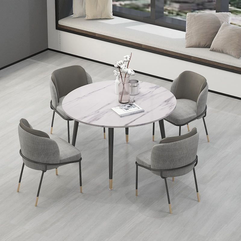 Sillas de comedor sin brazos de tela Glam, silla de comedor de metal para uso doméstico