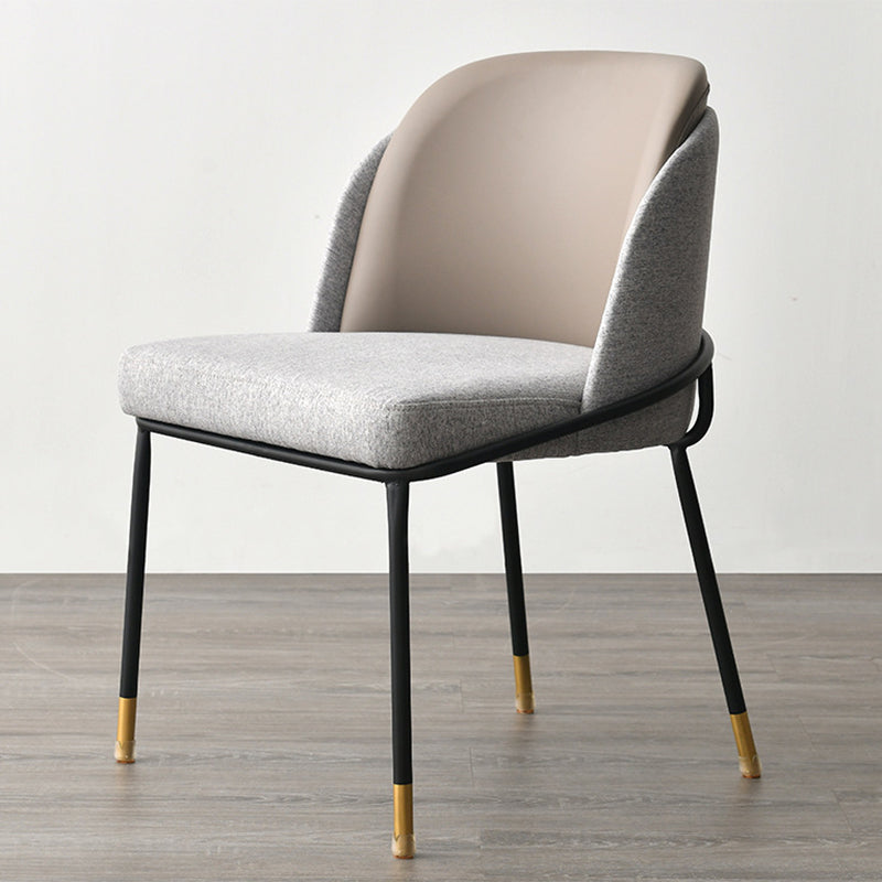 Glam Fabric Armless Dining Chairs Metal Dining Chair for Home Use