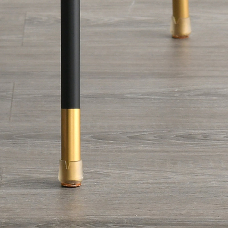 Sillas de comedor sin brazos de tela Glam, silla de comedor de metal para uso doméstico