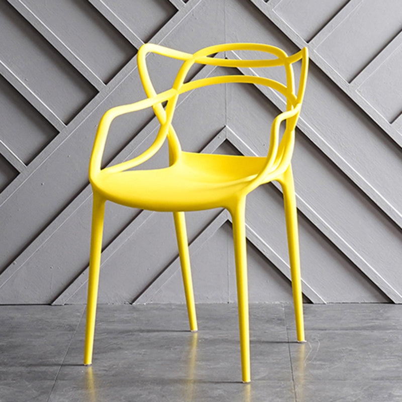 Contemporary Chairs Dining Arm Open Back Side Chairs with Plastic Legs for Kitchen
