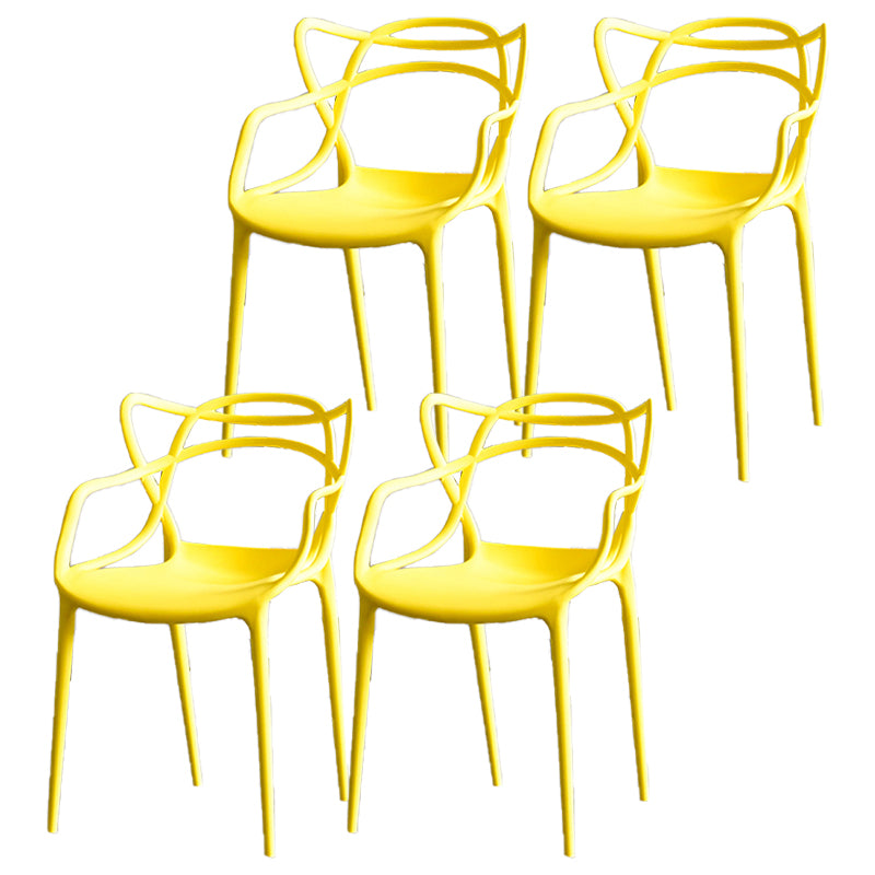 Sillas contemporáneas que cenan las sillas laterales de la parte posterior abierta del brazo con las piernas plásticas para la cocina